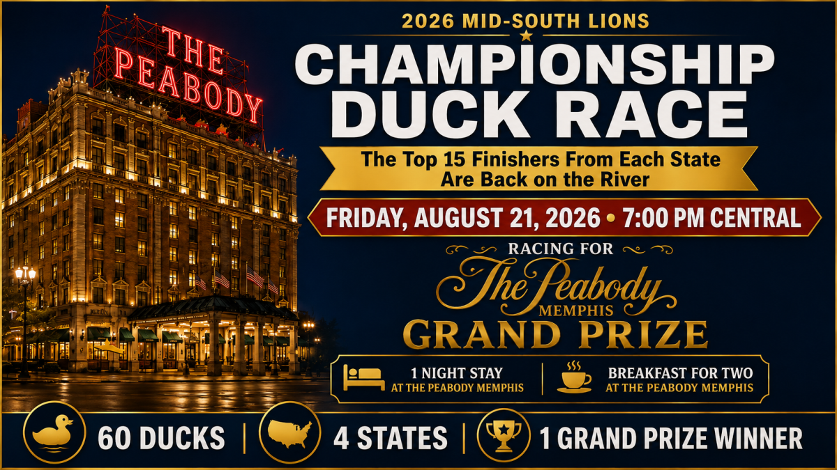 2026 Mid-South Lions Championship Duck Race — Friday, August 21, 2026 at 7:00 PM Central