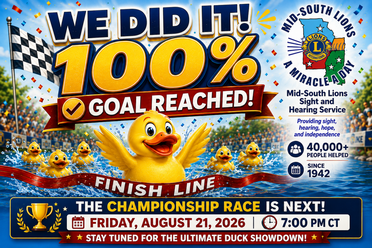 We did it! Mid-South Duck Race goal reached.